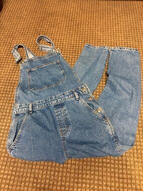 Topshop Light Blue Moto Denim Overalls